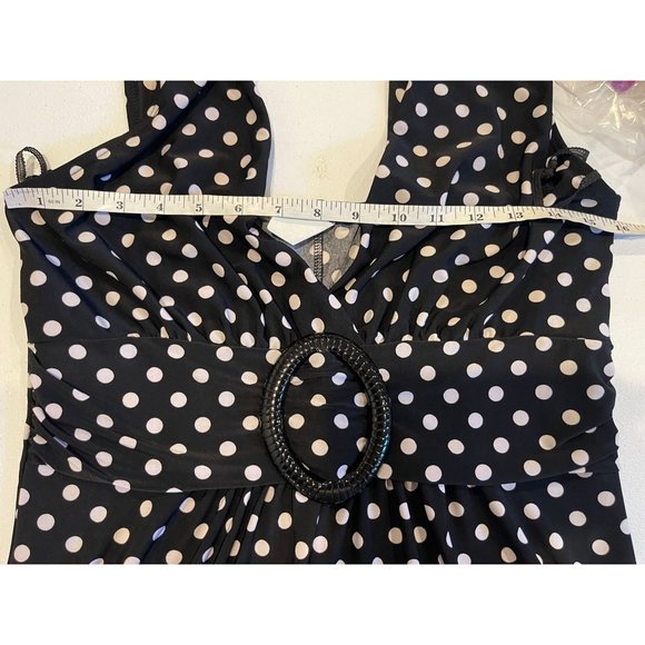 Star Vixen Womens A-line dress 1350-IT Polka Dots O Ring Backless Black White L - Picture 6 of 8